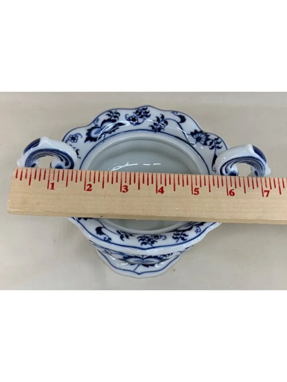 Blue Danube Porcelain Blue Onion Pedestal Mayonnaise Jar
